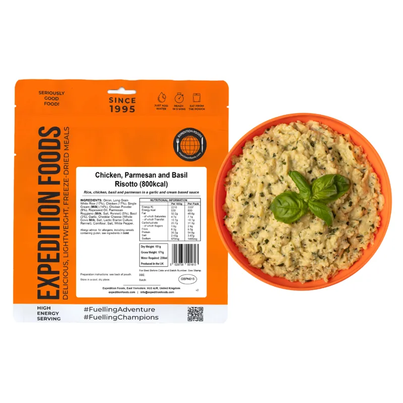 Expedition Foods Chicken Parmesan and Basil Risotto - 800kcal-2